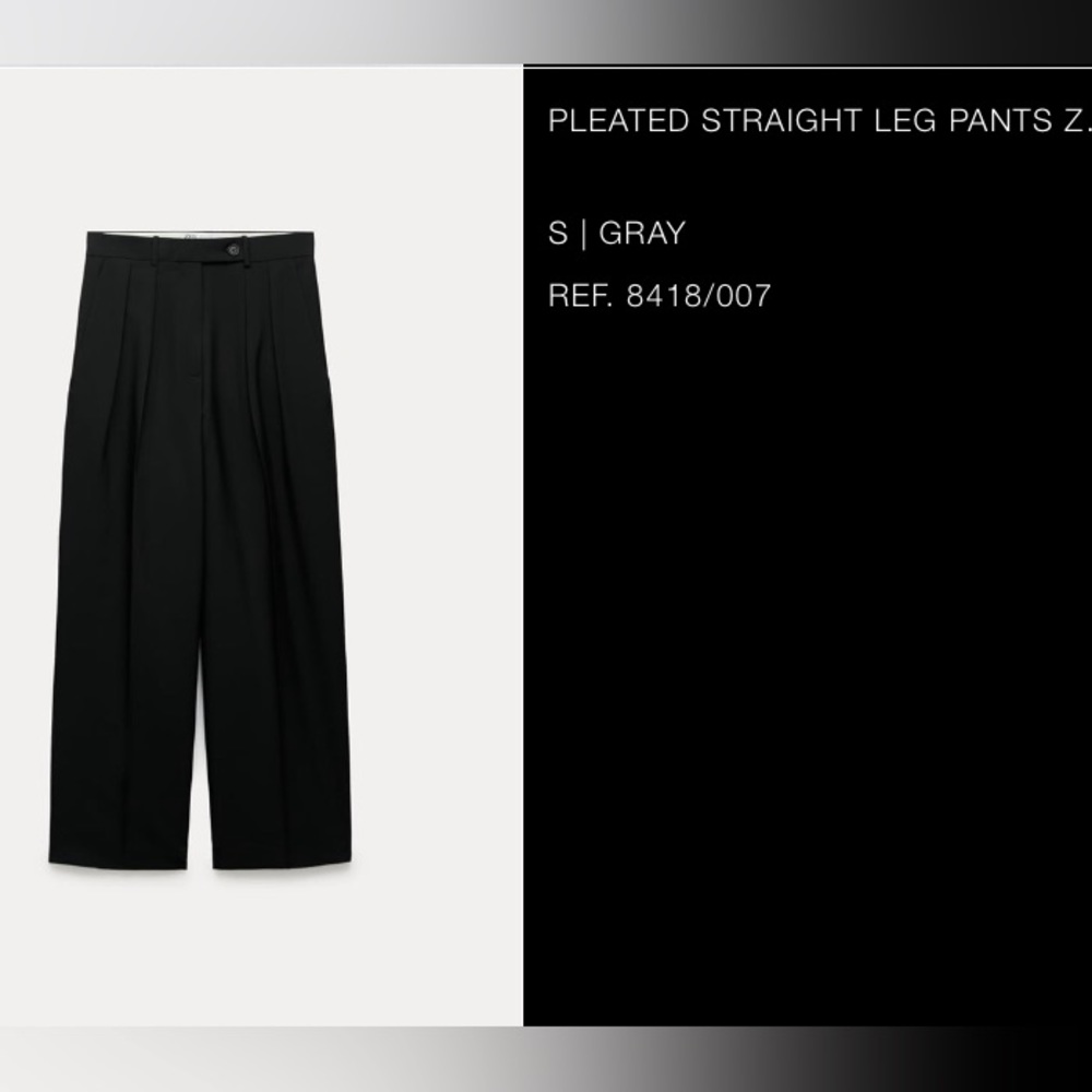 NWT ZARA PLEATED STRAIGHT LEG PANTS ZW COLLECTION